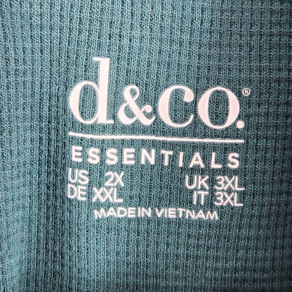 Denim & Co Essentials Womens Plus 2X Taupe Green 2 Pack Mock Neck Tunics A672135 - Picture 4 of 9